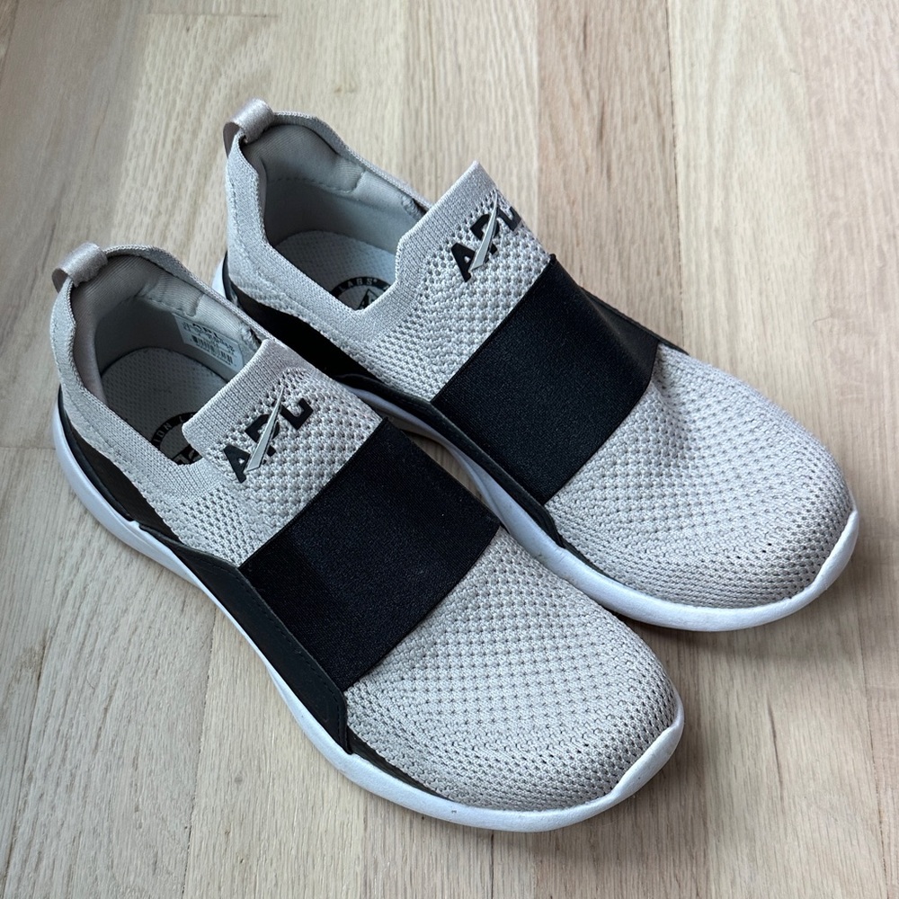 APL Beige and Black Slip-On Sneakers